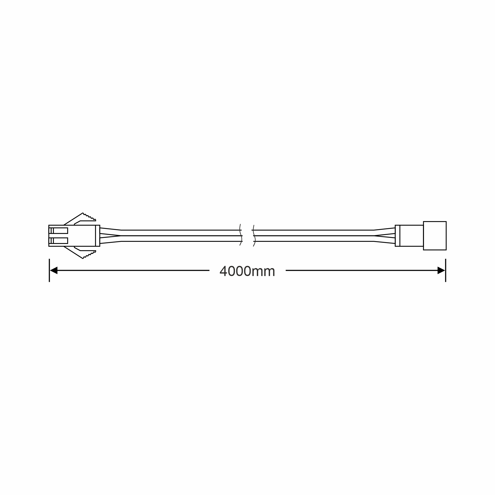 DA240074  Parrot 24V Power Cable 400cm 2P With Male and Female Connector